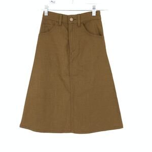 Vintage 70s Levis A-Line Skirt Womens Apx Size 23" US XXS Brown Twill Pockets